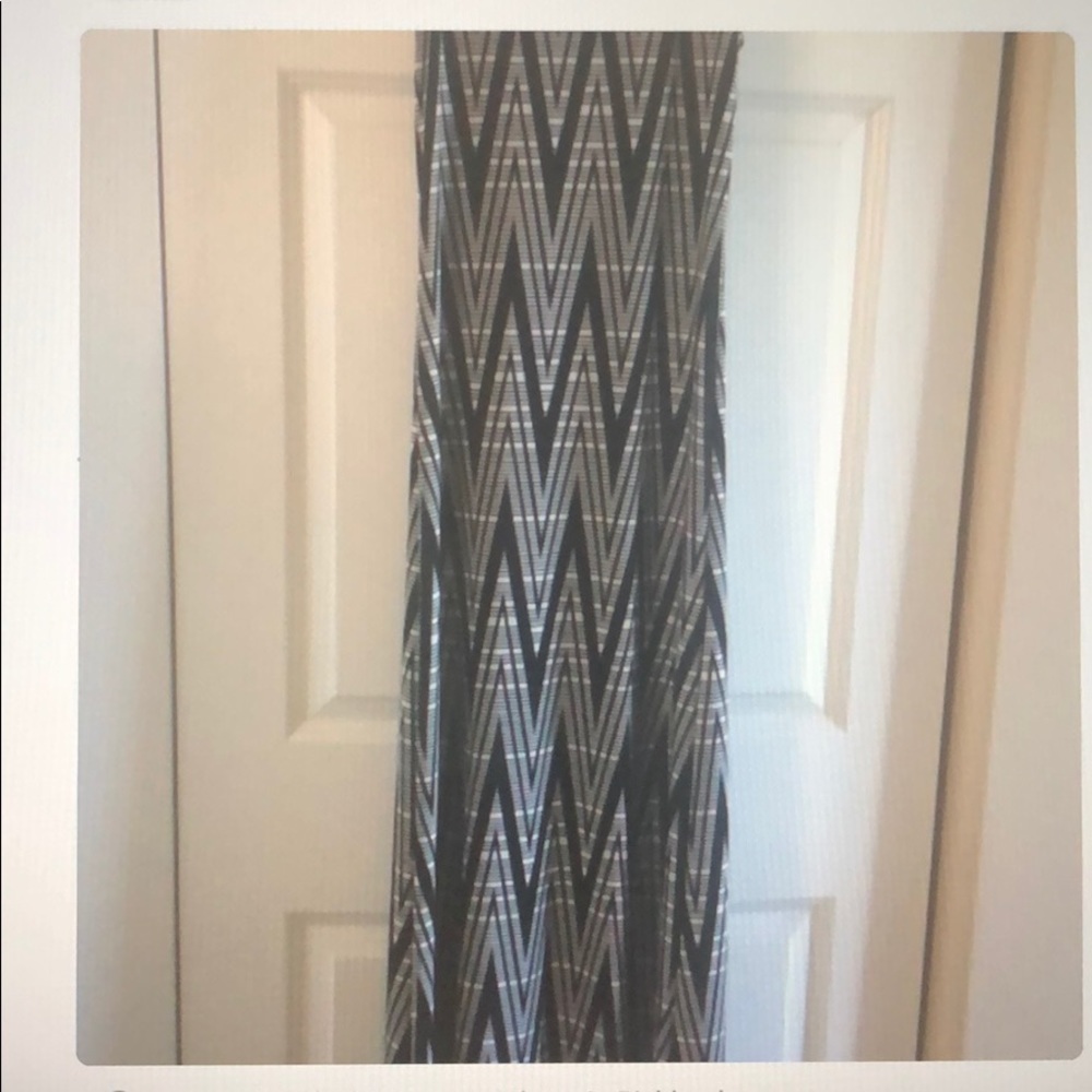 Grey, black and white maxi dress